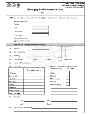 Dilg Barangay Profile Form