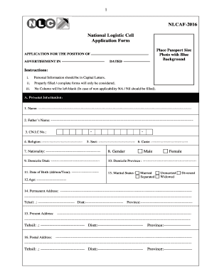 Nlc Application Form