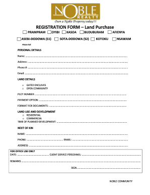 Land Registration Form PDF