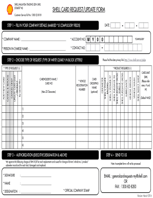  Shell Card Request Update Form 2016-2024