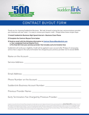 Suddenlink Buyout  Form