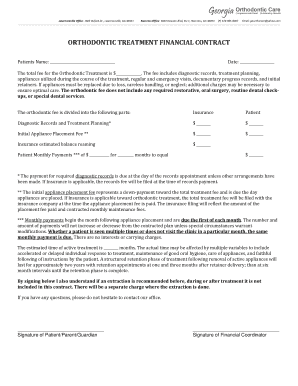 Orthodontic Contract Template  Form