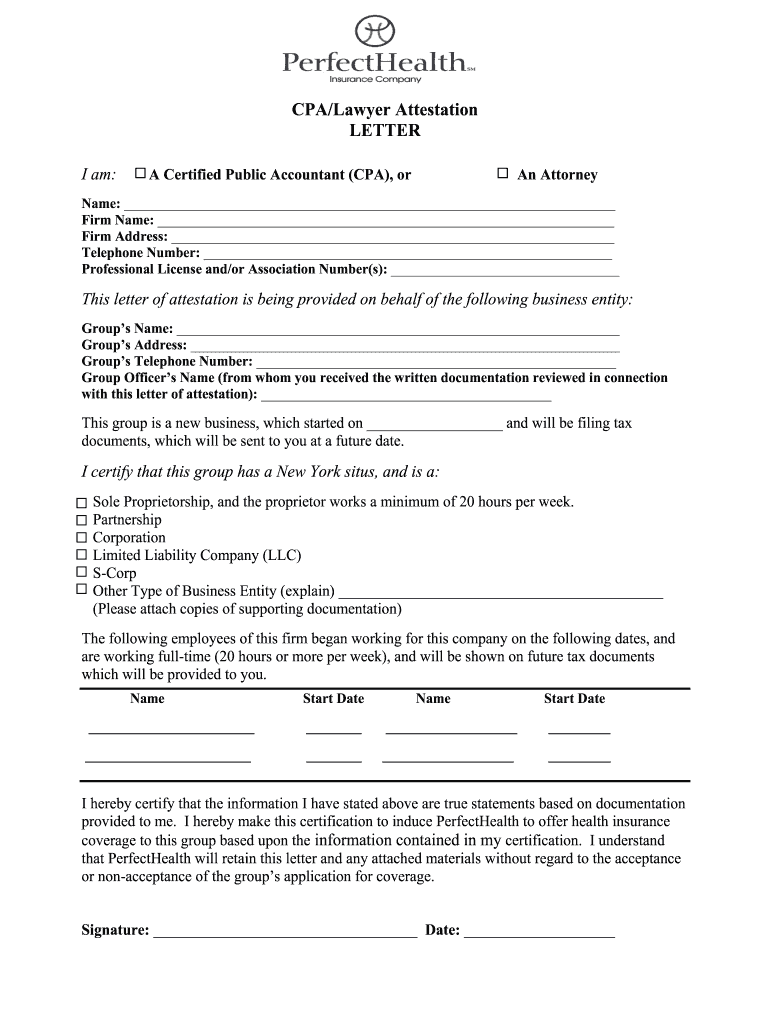 Attorney Attestation Letter  Form