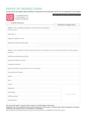 Proof of Degree Form Lse