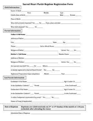 Baptism Registration Form