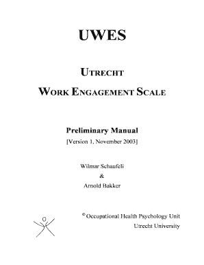 Utrecht Work Engagement Scale Uwes  Form