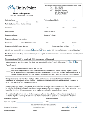 Download Proxy Access Form UnityPoint Health