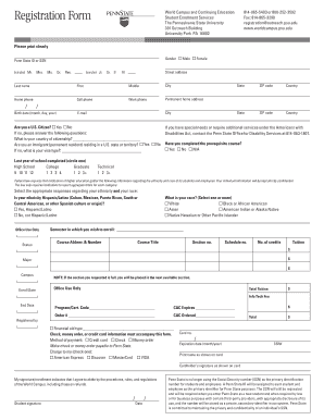 Registration Form Penn State World Campus Worldcampus Psu