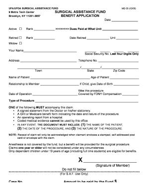 Fdny Surgical Assistance  Form