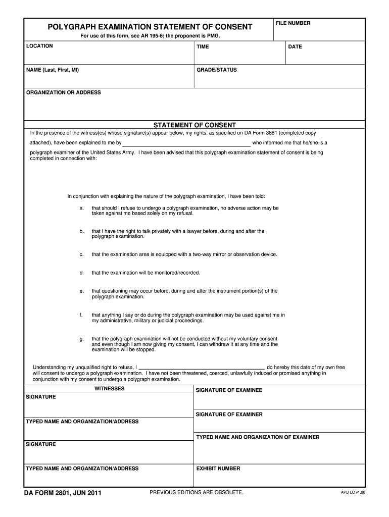 Lie Detector Test Results Template  Form