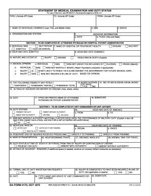 2173 Army  Form