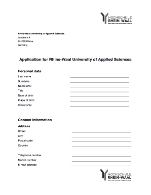 Applications Forms for Unis