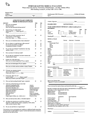 Physical Form University of Northwestern Eagles Athletics