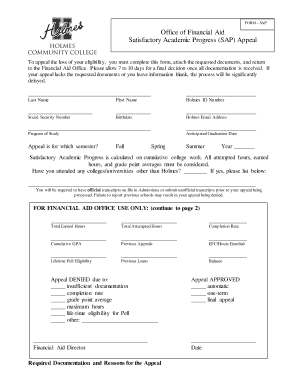 SAP Appeal Form Holmes Community College Holmescc