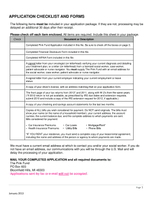 Pink Fund Application PDF  Form