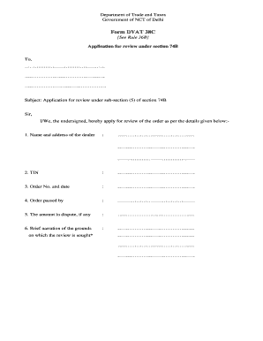 Form Dvat 38c in Word Format