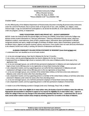 SignatureResidency Form Snead State Community College Snead