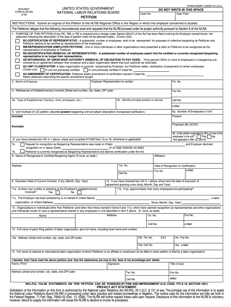  Nlrb Petition 2008-2024