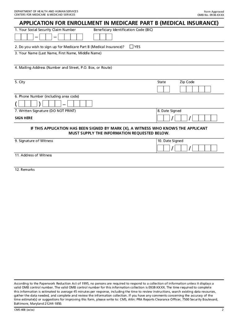 Cms 40 B  Form