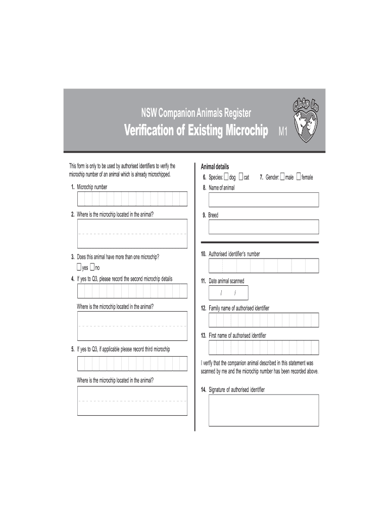 Microchipping Certificate  Form