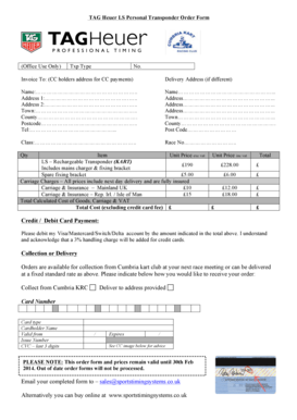 TAG Heuer Transponder Order Form Cumbria Kart Racing Club Cumbriakrc Co