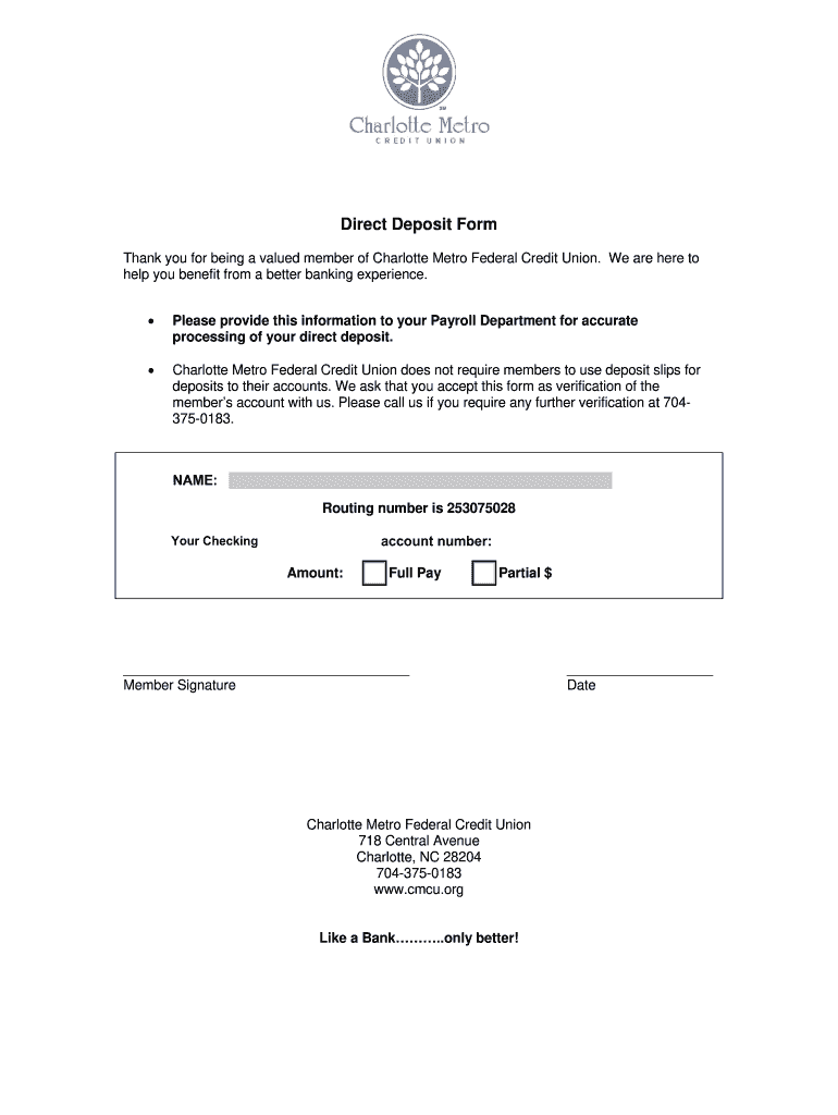 Charlotte Credit Union What Are Requirements to Join  Form