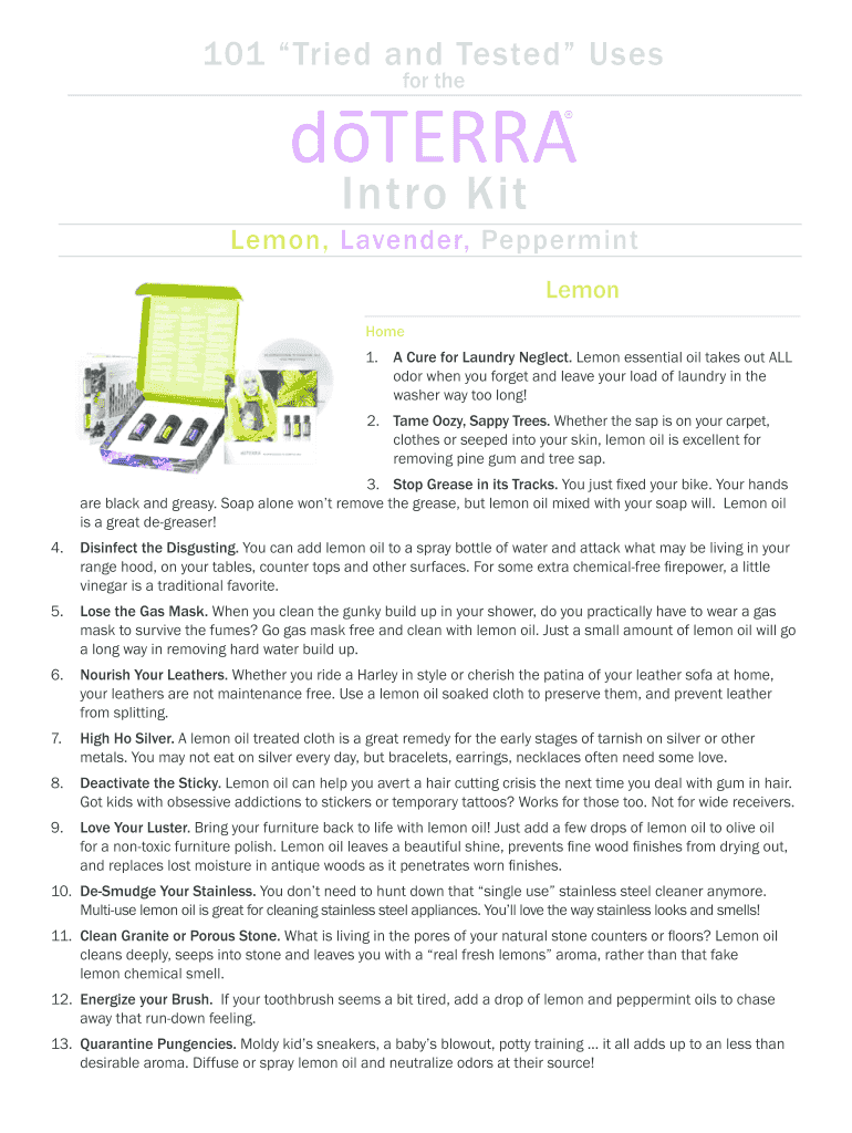 Get and Sign Doterra Introductory Kit PDF  Form