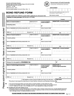  Bond Release Form 2014