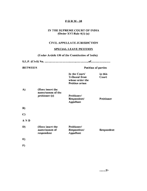 Special Leave Petition PDF  Form