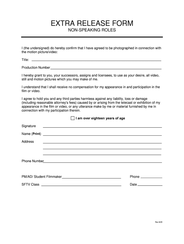 Extra Release Form