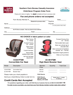 Farm Bureau Car Seat Program  Form