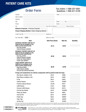 Allergan Order Form