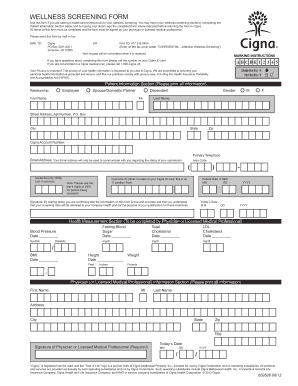 Wellness Screening Form