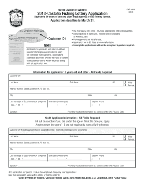 Castalia Fish Hatchery Lottery  Form