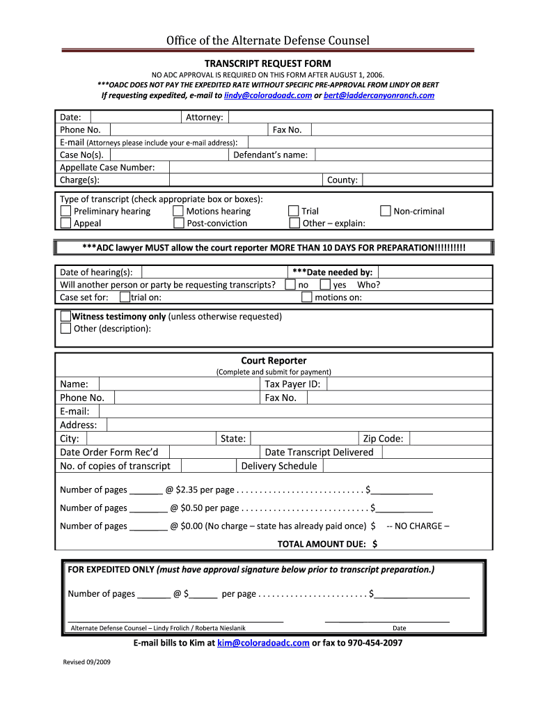  Adc Transcript Request 2009-2024