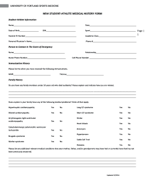 Athlete Medical Form