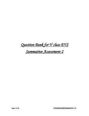 Class 5 Evs Summative Assessment  Form