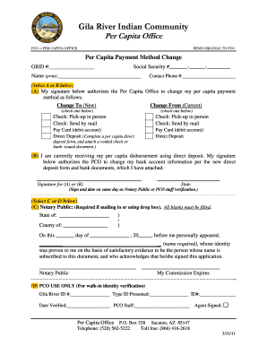 Gila River Stimulus Check  Form