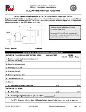 CE1207 Calculation of Impervious Percentage Form DOC