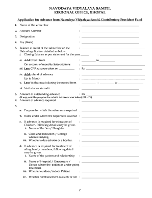 Cpf Advance Form