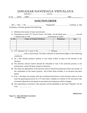 Ltc Sanction Order Format