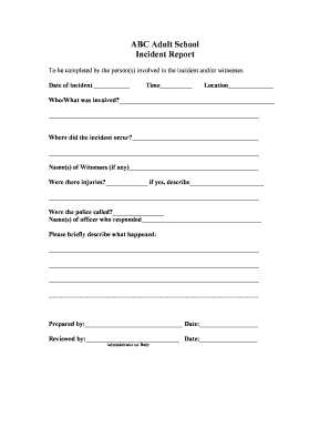 Incident Log Abc  Form