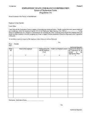 Esic Form 3 PDF