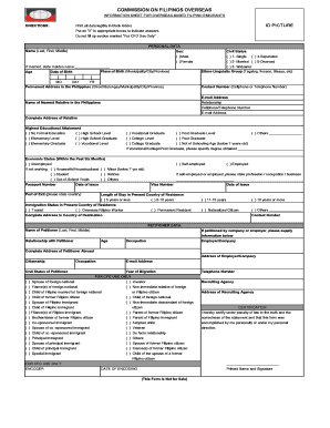 Overseas Reg Form Commission on Filipinos Overseas