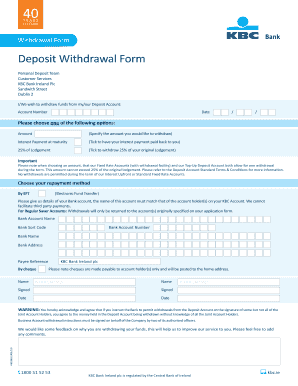 Kbc Withdrawal Form