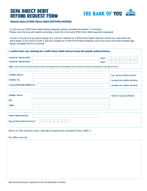 Bank Refund Format