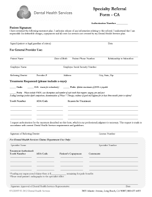 Specialty Referral Form