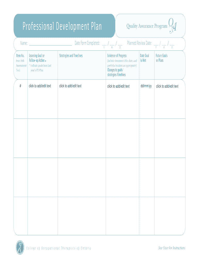 Professional Development Plan IHN Format Coto