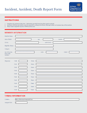 Incident Report Mercy Maricopa Form