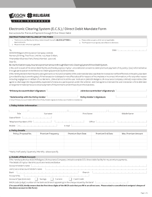Aegon Life Ecs Form